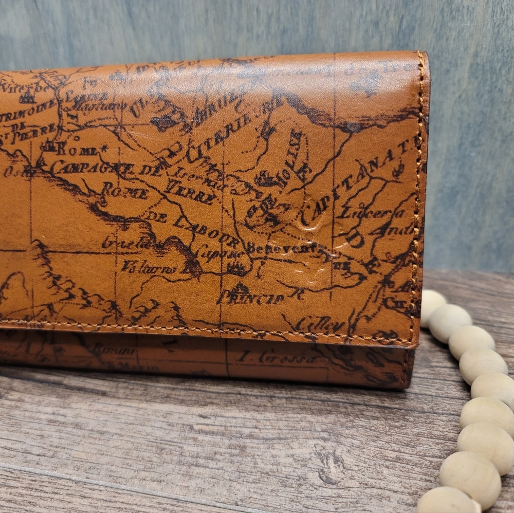 Patricia Nash Signature Map Wallet in Riot Rust
